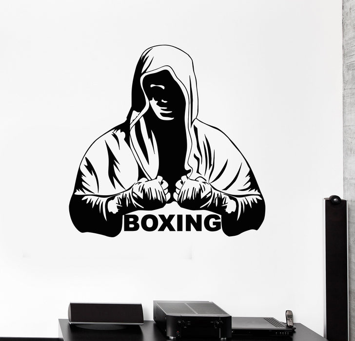 Vinyl Wall Decal Boxer Fighter Boxing Ring Gloves Sport Stickers Unique Gift (1549ig)