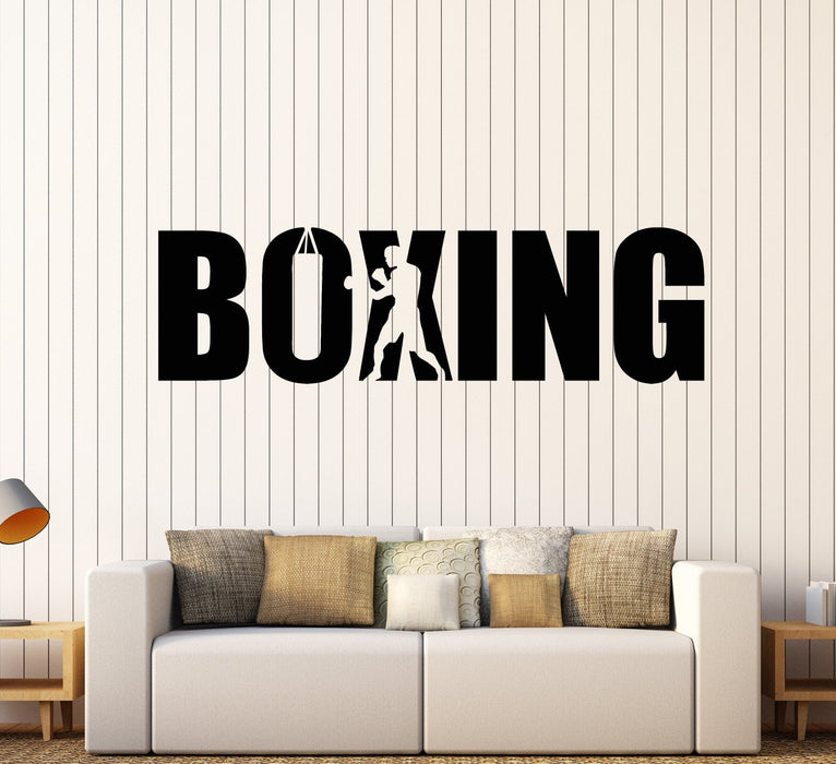 Vinyl Wall Decal Boxing Boxer Gym Signboard Logotype Stickers Unique Gift (1939ig)