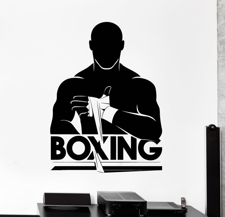 Vinyl Wall Decal Boxing Boxer Fight Club Fighter Stickers Unique Gift (ig4238)