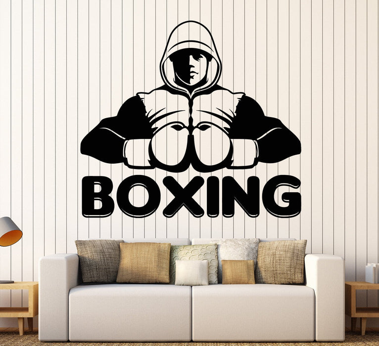 Vinyl Wall Decal Boxing Club Word Boxer Sports Stickers Mural Unique Gift (ig4528)