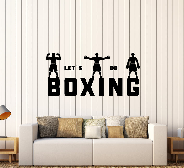 Vinyl Wall Decal Boxers Boxing Sport Logo Quote Gym Stickers (3585ig)