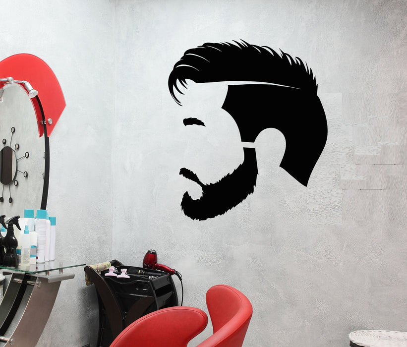 Vinyl Wall Decal Beauty Hair Salon Barbershop Men's Hairstyle Stickers (2722ig)