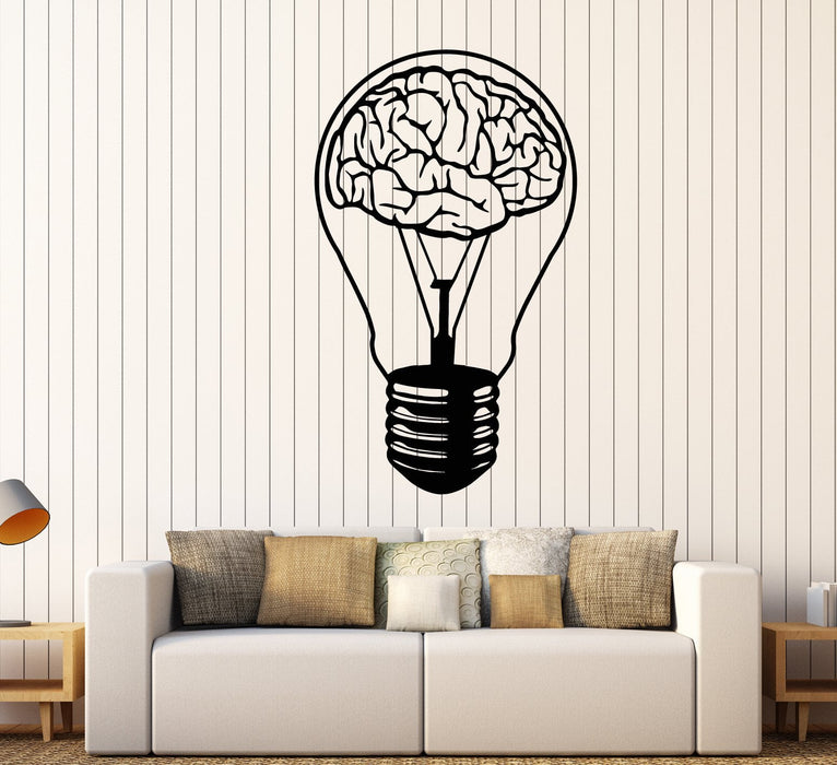 Vinyl Wall Decal Brain Creative Idea Bulb Office Style Stickers (2286ig)