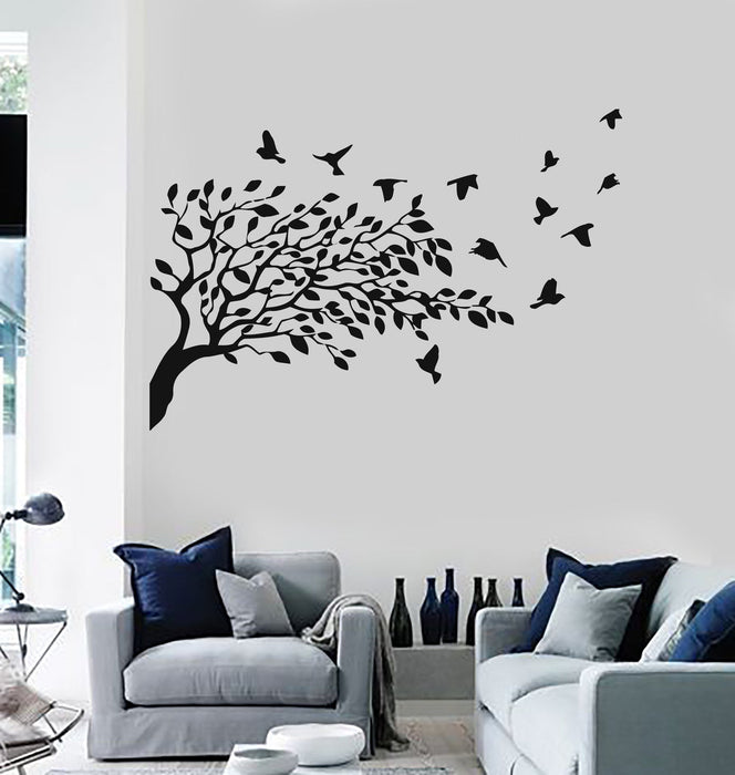 Wall Stickers Vinyl Decal Flock of Birds Tree Nature Excellent Decor Unique Gift (ig652)