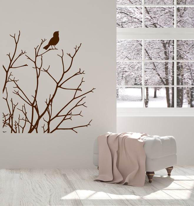 Vinyl Wall Decal Tree Branches Bird Nature Room Decoration Stickers Unique Gift (ig4886)