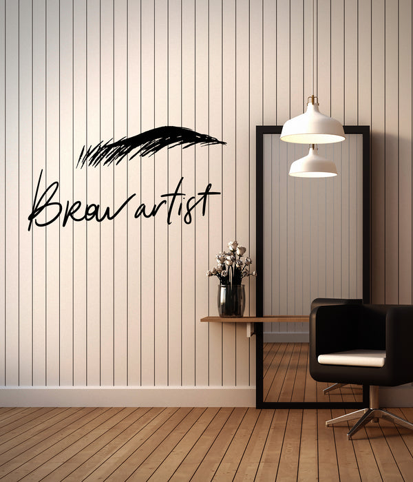Vinyl Wall Decal Brow Beauty Salon Wrinkle Eye Eyebrow Artist Logo Stickers (4194ig)