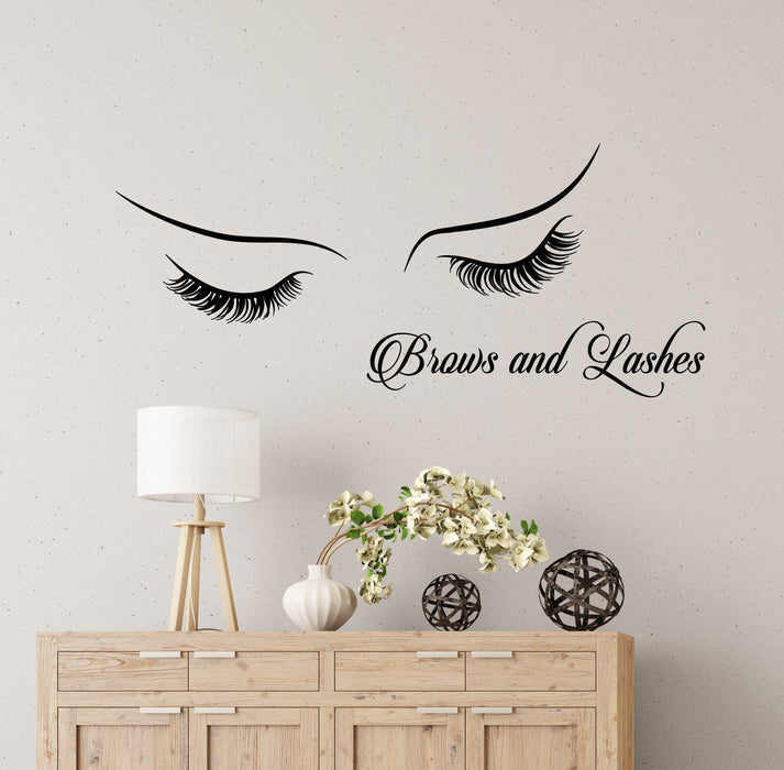 Vinyl Wall Decal Brows And Lashes Beauty Salon Signboard Stickers Unique Gift (2101ig)