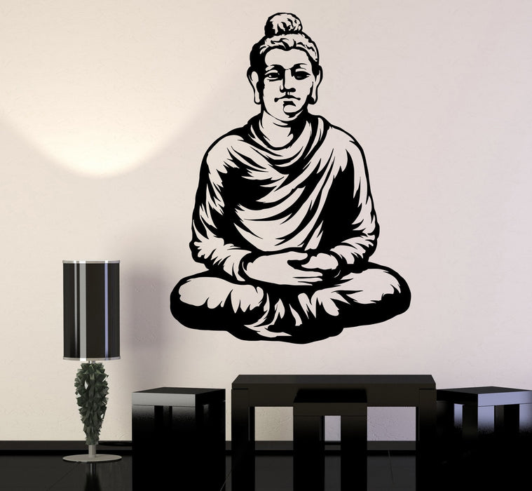 Vinyl Wall Decal Buddha Meditation Room Yoga Pose Buddhist Stickers Unique Gift (275ig)