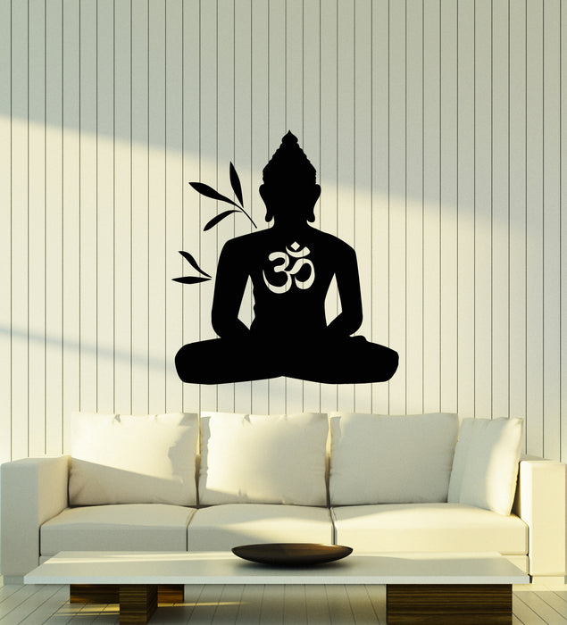 Vinyl Wall Decal Om Mantra Buddha Buddhism Meditation Room Stickers (3606ig)