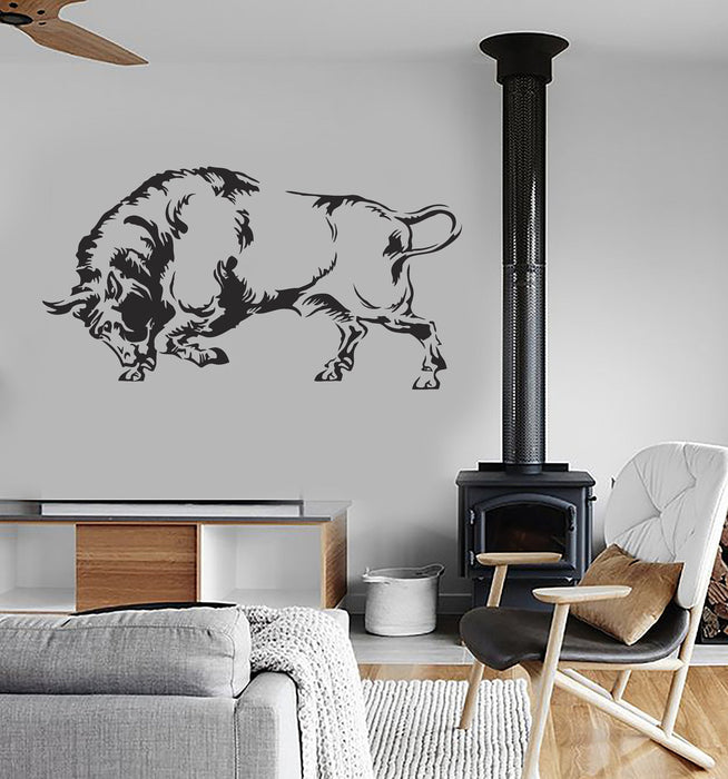 Vinyl Wall Decal Buffalo Bizon Animal Tribal Decor Stickers Unique Gift (ig4079)