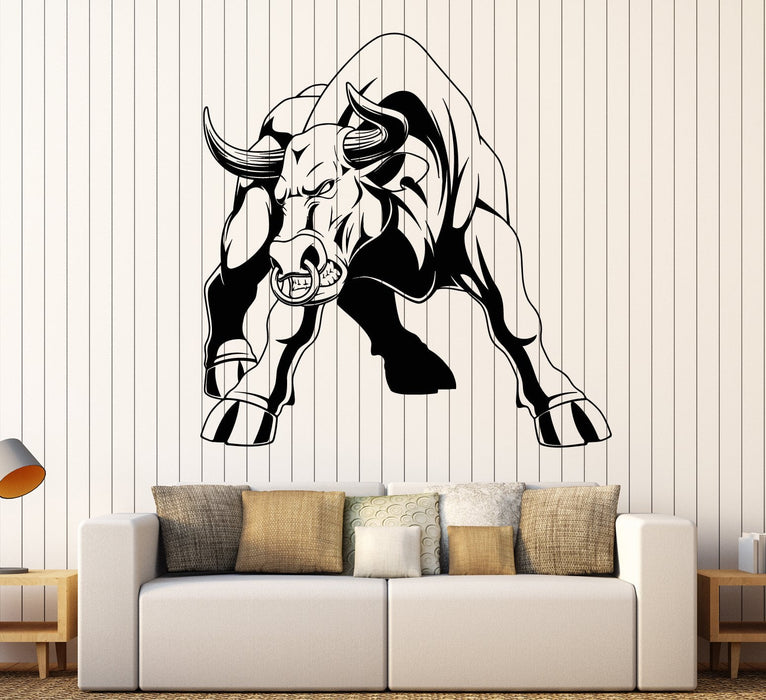 Vinyl Wall Decal Angry Bull Animal Spanish Bullfighting Stickers Unique Gift (1947ig)