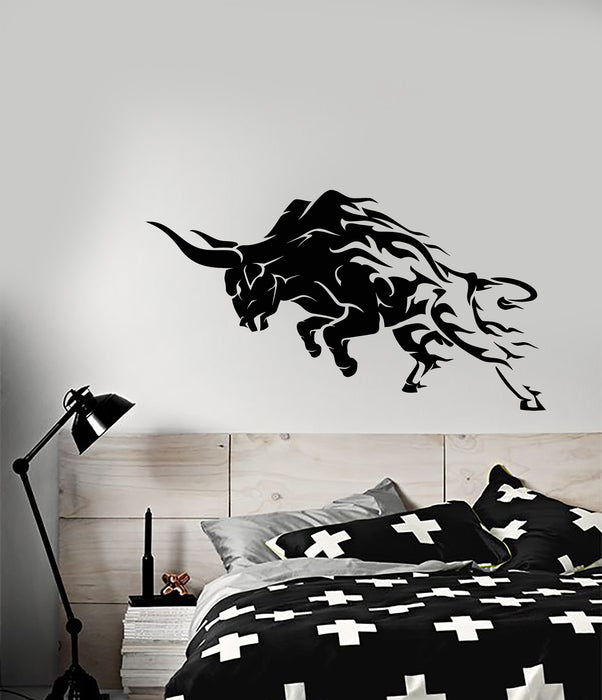 Vinyl Wall Decal Fiery Forks of Flame Abstract Bull Stickers (3992ig)