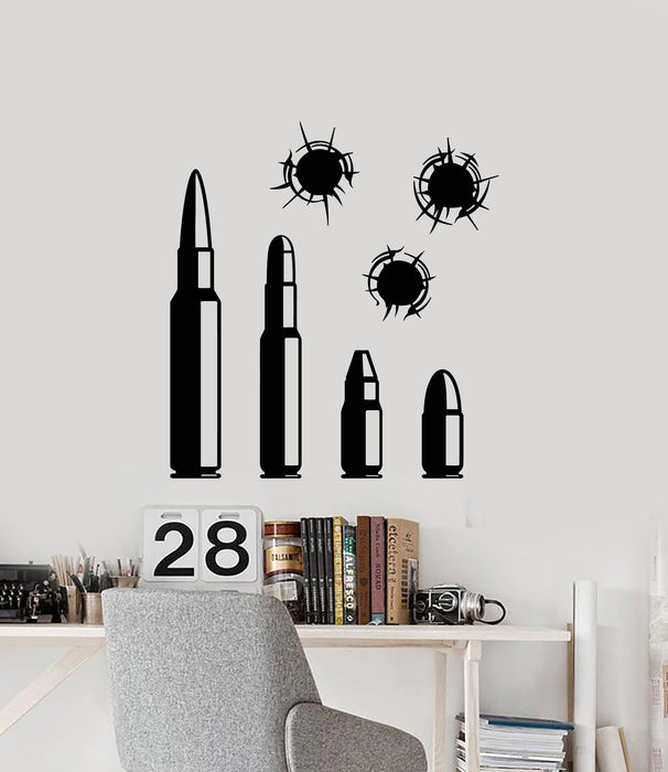 Vinyl Wall Decal Bullets Shooting Range Shooter For Men Stickers (2439ig)