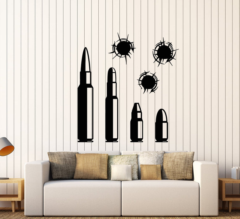 Vinyl Wall Decal Bullets Shooting Range Shooter For Men Stickers (2439ig)