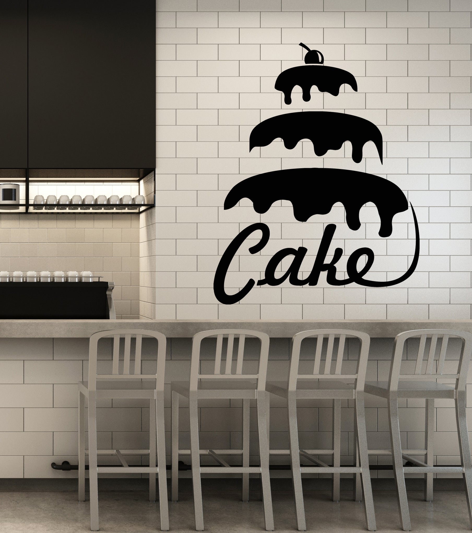 Vinyl Wall Decal Cake Word Logo Bakery Confectionary Sweets Stickers ...