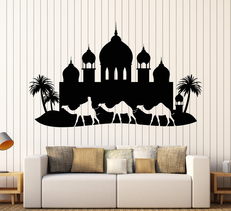 Vinyl Wall Decal Arabian Palace Palm Trees Bedouin Arabic Style Stickers Unique Gift (1138ig)