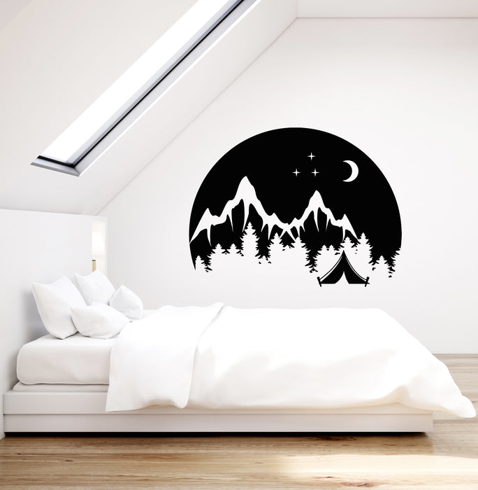 Vinyl Wall Decal Camping Travel Nature Mountains Landscape Stickers (3565ig)