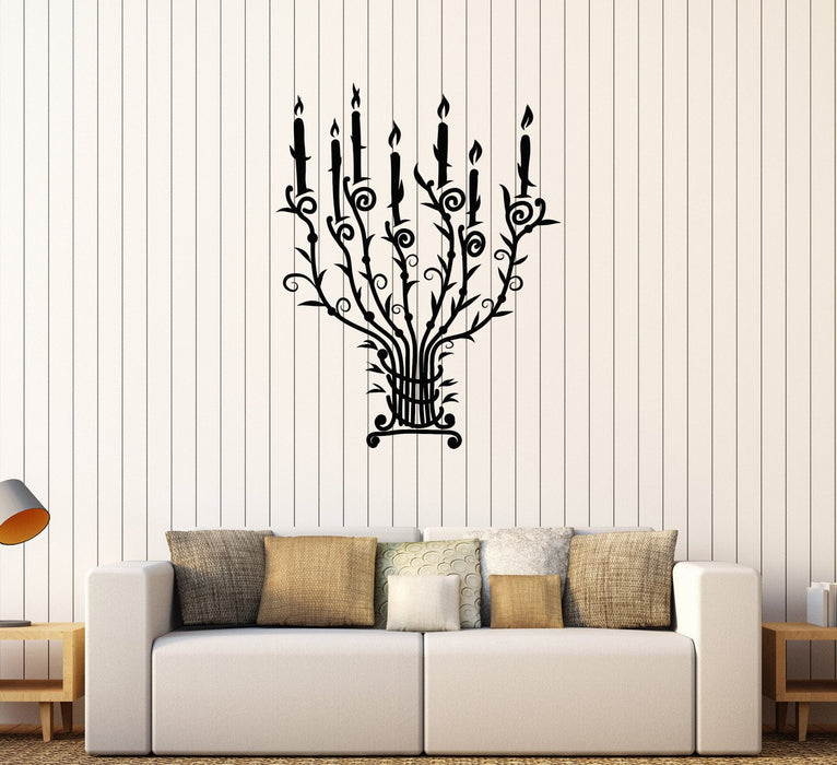 Vinyl Wall Stickers Candle Candlestick Vintage Chandelier Branches Light Decal Unique Gift (172ig)