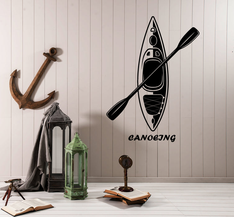 Vinyl Wall Decal Canoe Boat Canoeing Club Water Sports Stickers (4079ig)