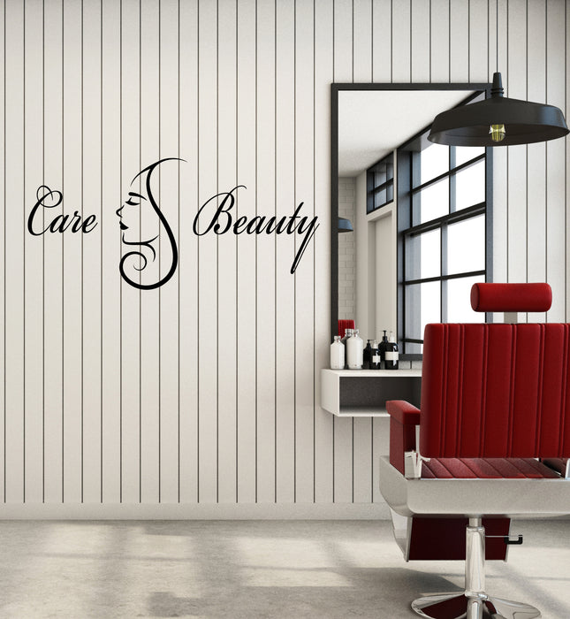 Виниловые наклейки на стену с логотипом Care Beauty Massage Hair Salon Spa Therapy (4210ig)