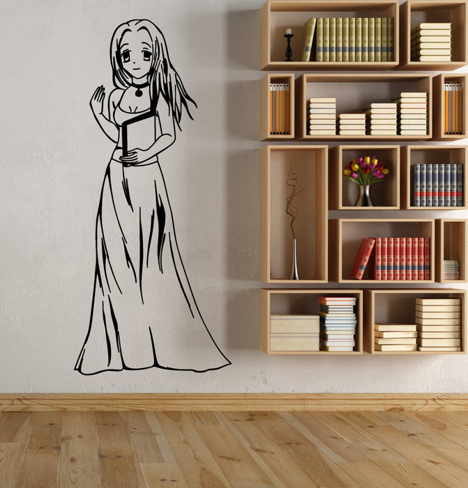 Vinyl Wall Decal Cartoon Anime Girl Sexy Student Book Stickers Unique Gift (1722ig)