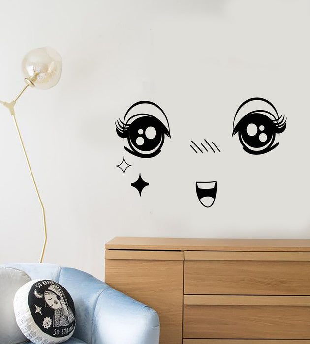 Vinyl Wall Decal Cartoon Anime Face Child Decor For Kids Room Stickers (3187ig)