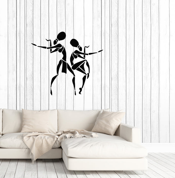 Autocollant mural en vinyle représentant des danseuses autochtones de dessin animé de femmes africaines (3865ig)