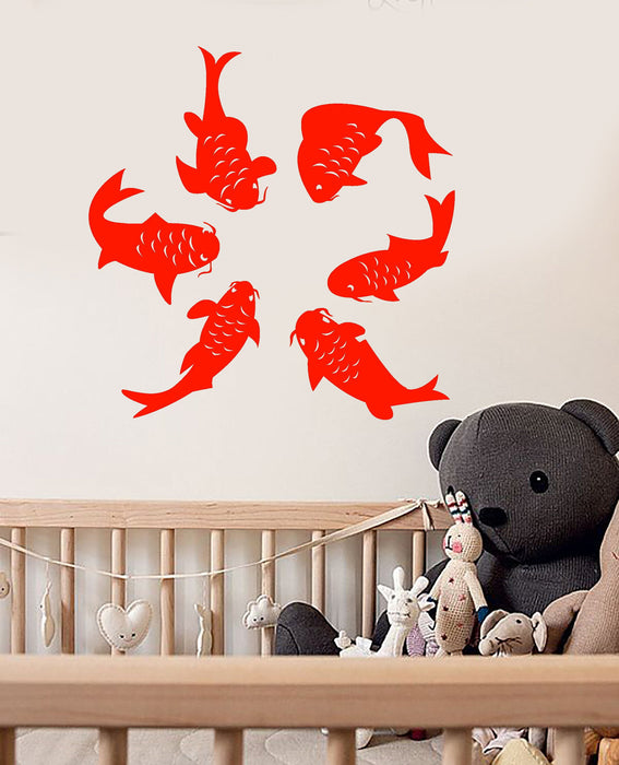 Vinyl Wall Decal Cartoon Funny Fish Sea Style Children's Room Decor Stickers (2672ig)