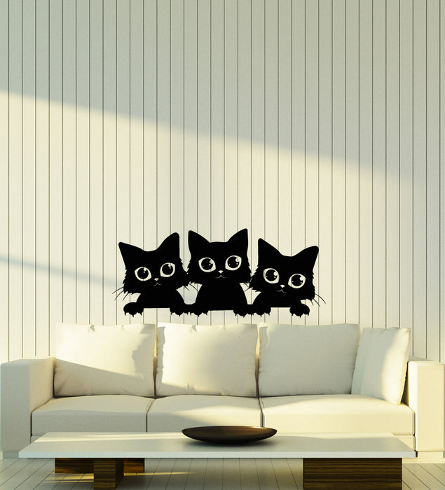 Vinyl Wall Decal Cartoon Kittens Cats Pets Baby Room Decor Stickers (3980ig)