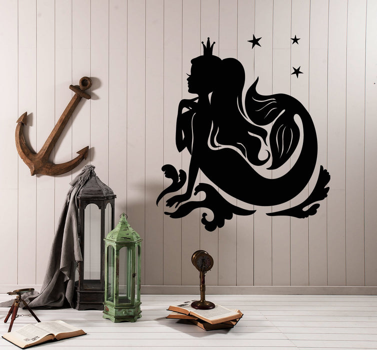 Vinyl Wall Decal Silhouette Mermaid Fantasy Fairy Tale Beast Stickers (3099ig)