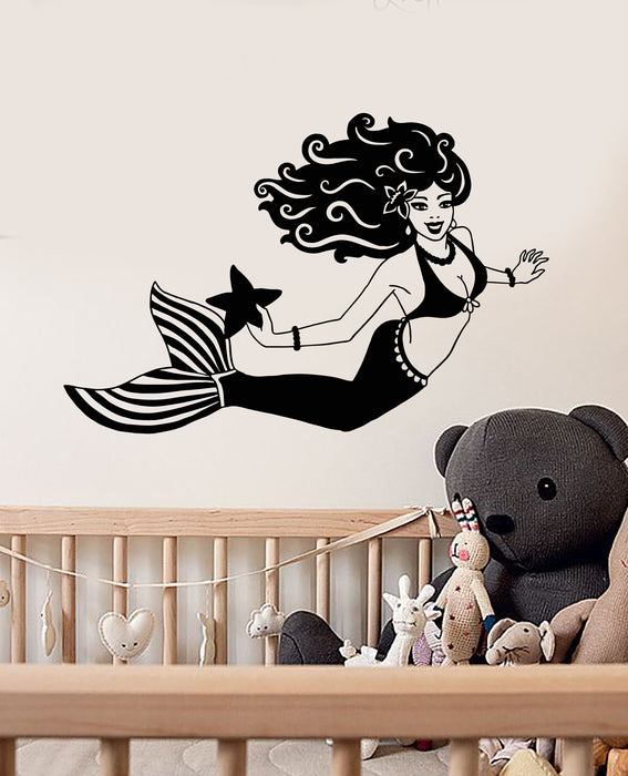 Vinyl Wall Decal Cartoon Beautiful Sexy Mermaid Stickers (3283ig)