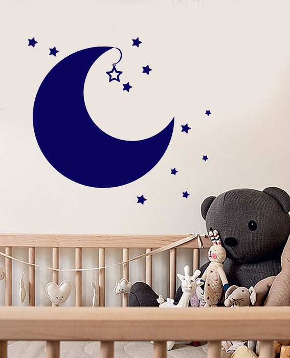 Vinyl Wall Decal Cartoon Moon Stars Baby Room Decor Stickers (2299ig)