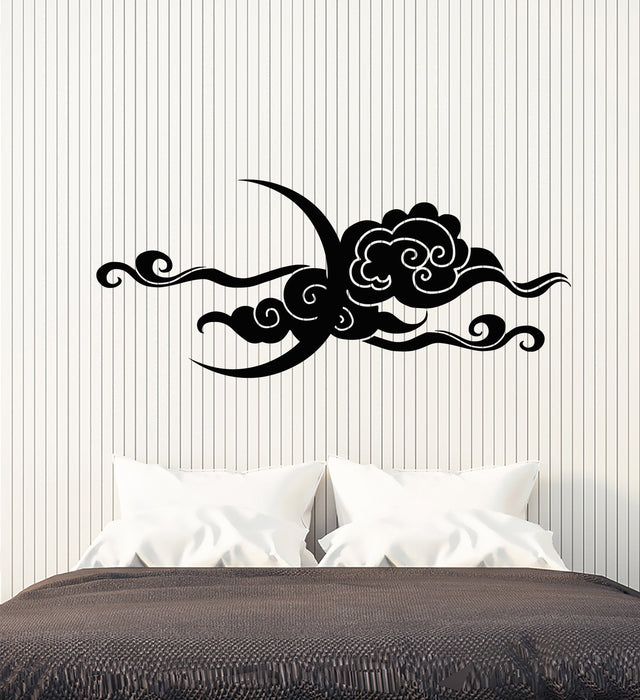 Vinyl Wall Decal Crescent Moon Sky Clouds Bedroom Decoration Stickers (3005ig)