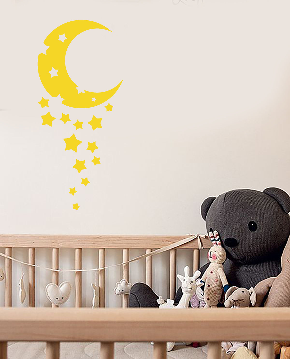 Vinyl Wall Decal Cartoon Crescent Moon Stars Children's Room Stickers ...