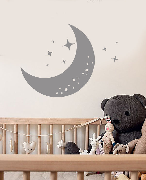 Vinyl Wall Decal Cartoon Moon Stars Night Bedroom Decor Stickers (2560ig)