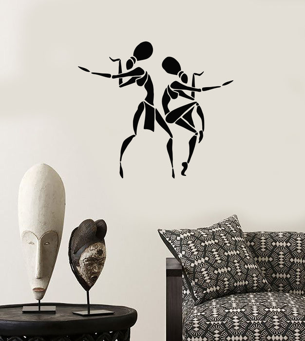 Vinyl Wall Decal African Women Cartoon Native Dancers Stickers (3865ig)