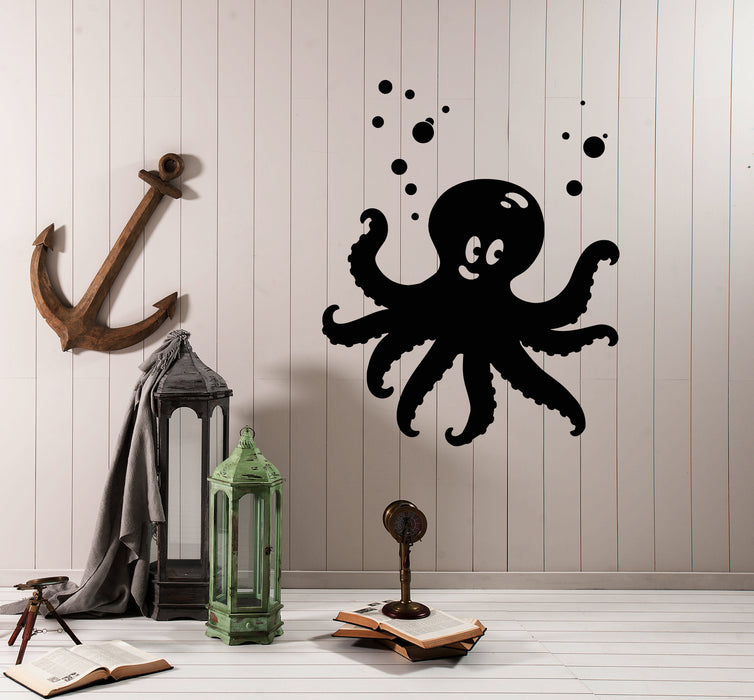 Vinyl Wall Decal Cartoon Funny Octopus Nursery Decor Stickers (3930ig)