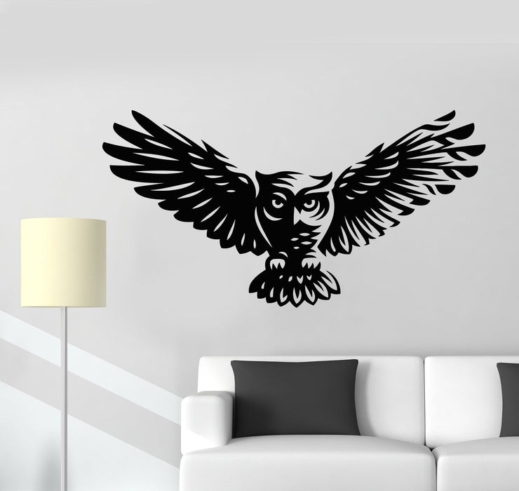 Vinyl Wall Decal Abstract Cartoon Owl Bird Feathers Wings Stickers (2300ig)
