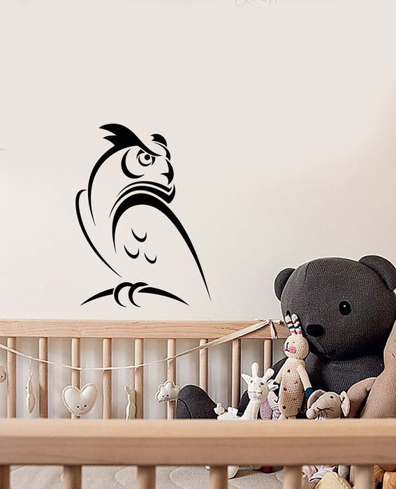 Vinyl Wall Decal Abstract Cartoon Owl Bird Decor For Kids Room Stickers (3717ig)