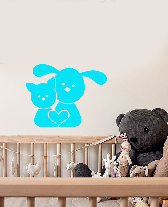 Vinyl Wall Decal Pets Puppy Kitten Dog And Cat Home Animals Stickers (3893ig)