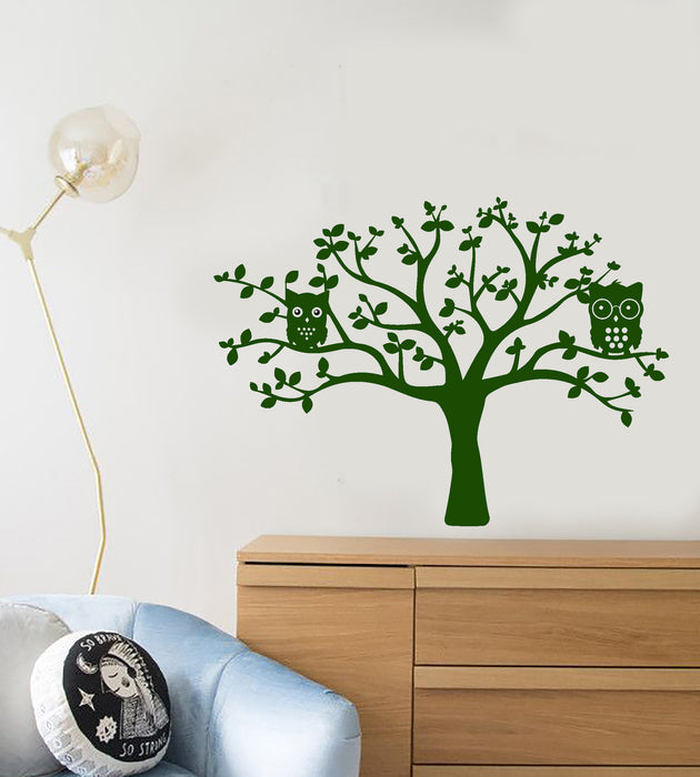 Vinyl Wall Decal Cartoon Forest Tree Owls Children's Room Decor Stickers (3803ig)