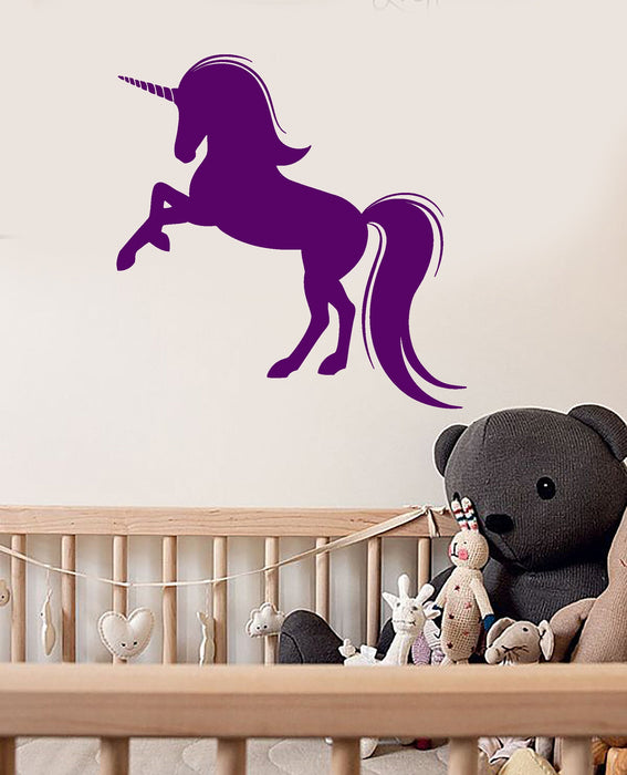 Vinyl Wall Decal Cartoon Magic Unicorn Fairy Tale Children's room Decor Stickers (2745ig)