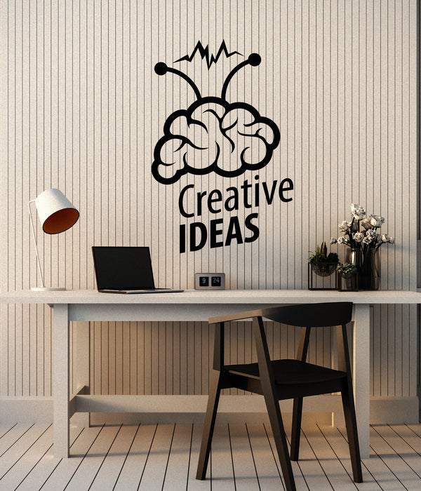 Vinyl Wall Decal Cartoon Brain Creative Idea Logo Office Decor Stickers (4019ig)