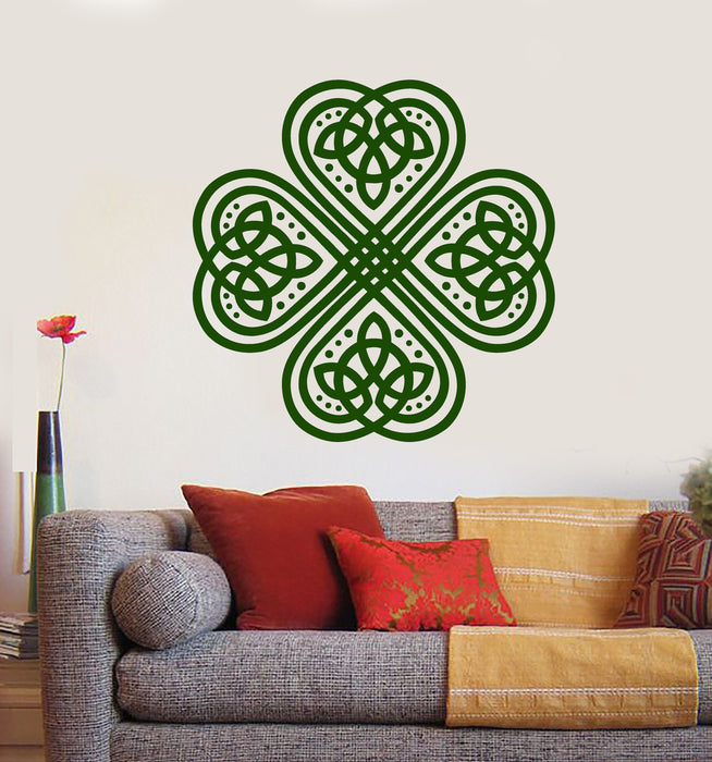 Vinyl Wall Decal Clover Trefoil Celtic Irish Symbol Ornament Stickers Unique Gift (1366ig)