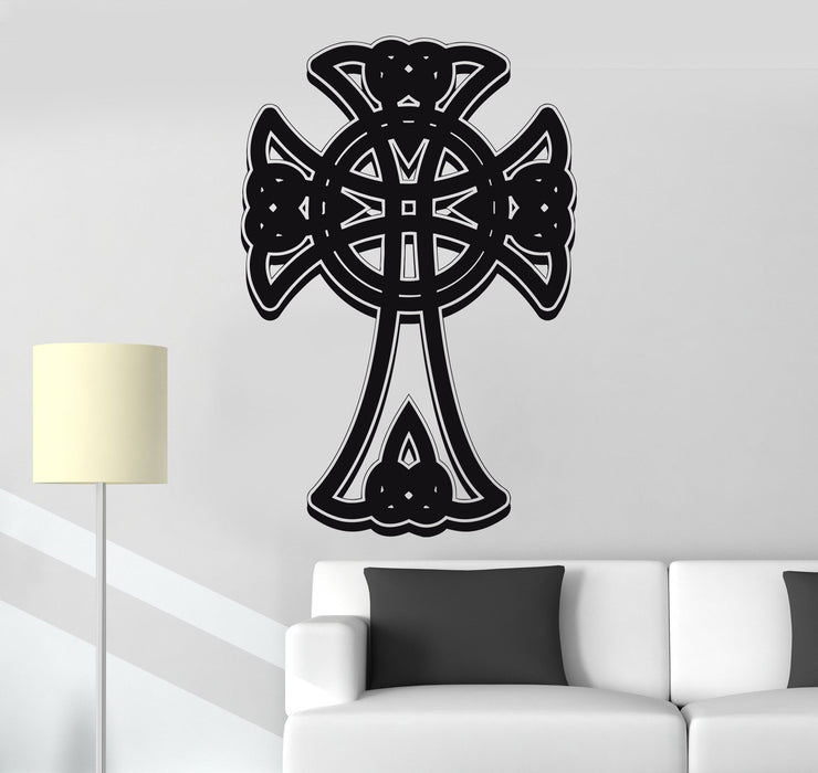 Vinyl Wall Decal Celtic Cross Ireland Decor Irish Pattern Living Room Stickers (013ig)