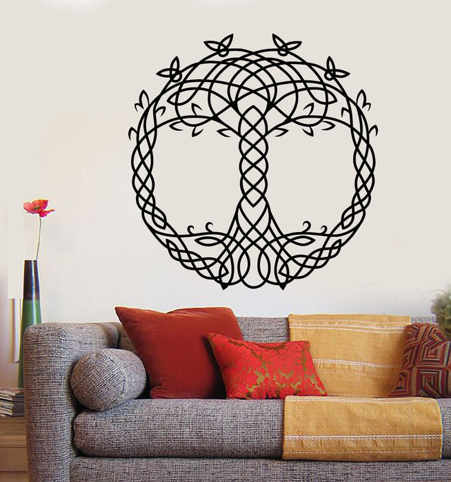 Vinyl Wall Decal Celtic Ornament Tree of Life Room Decoration Stickers (2649ig)