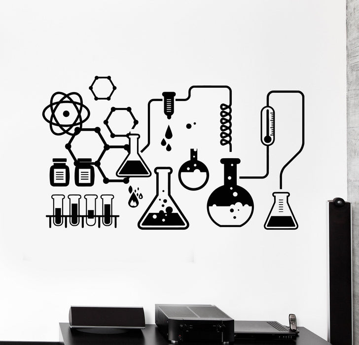 Vinyl Wall Decal Science Chemical Lab Scientist Chemistry School Stickers Unique Gift (ig4682)