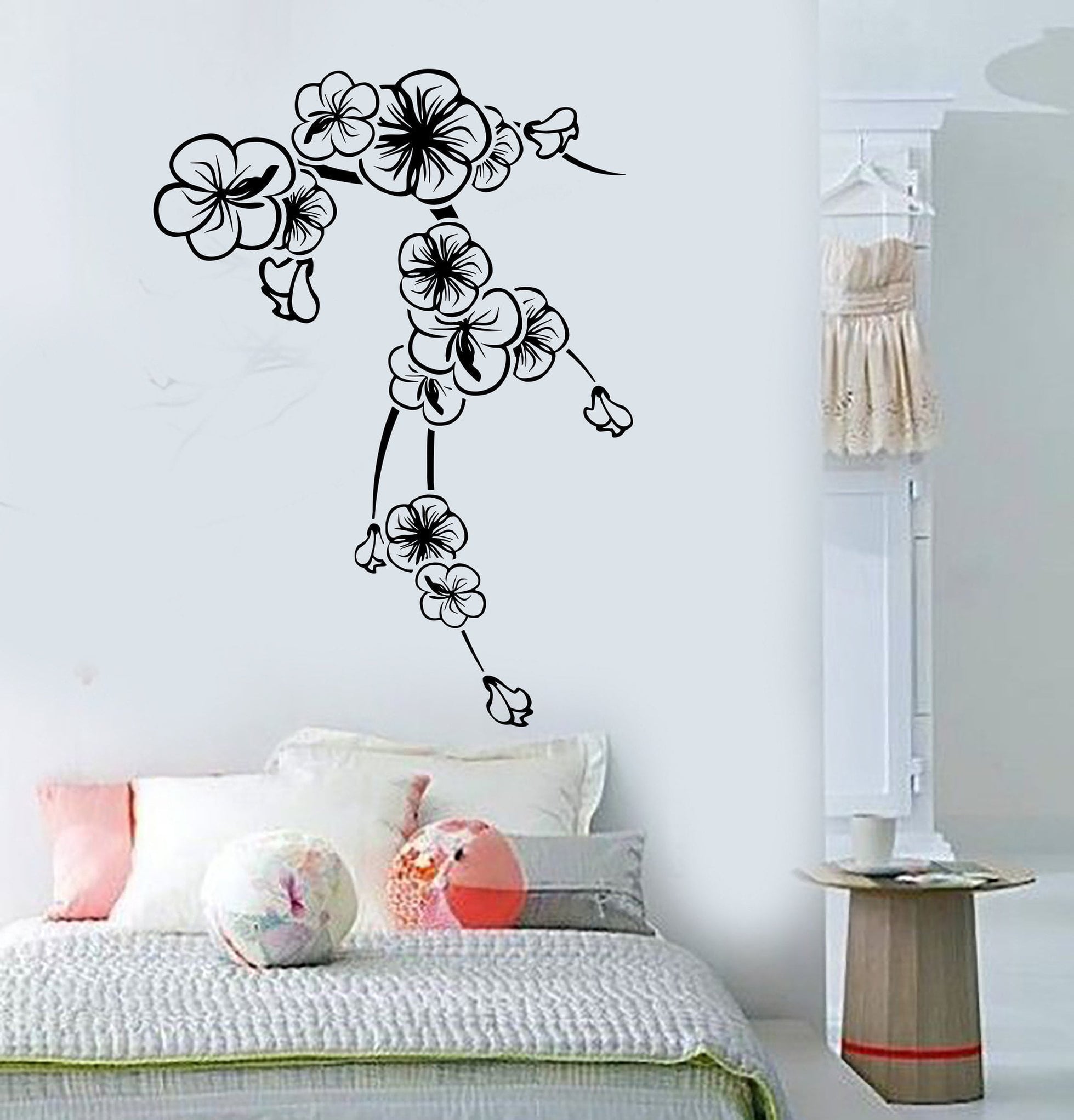 Vinyl Wall Decal Sakura Japanese Cherry Flower Floral Art Stickers Uni ...