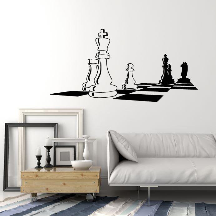 Vinyl Wall Decal Chess Chessboard Black White Intellectual Game Stickers Unique Gift (1673ig)