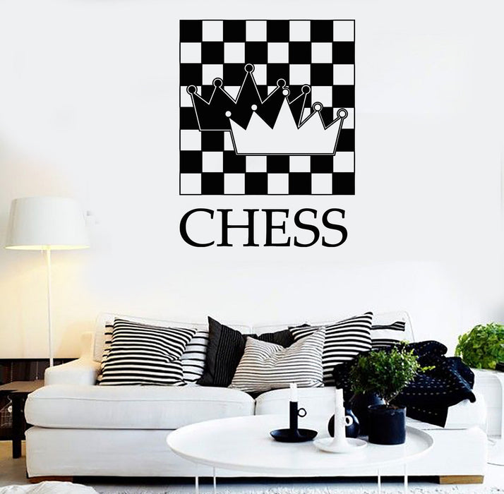 Vinyl Wall Decal Chess Player Chessmen Stickers Mural Unique Gift (542ig)
